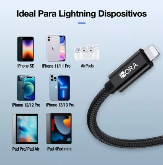 Cable IP 2.4A TRENZADO 1HORA CAB250（PAQUETE DE 50PC ）