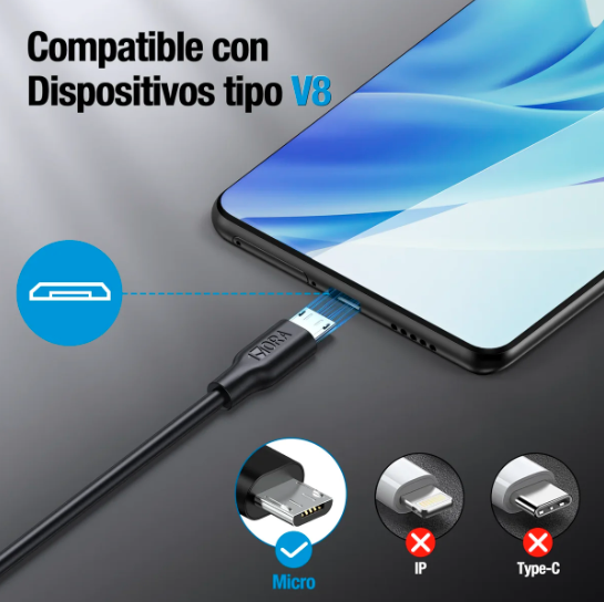 1hora 2.1a V8 Micro Usb 1m Rudo Carga Rápida Datos CAB236（PAQUETE DE 50PC ）