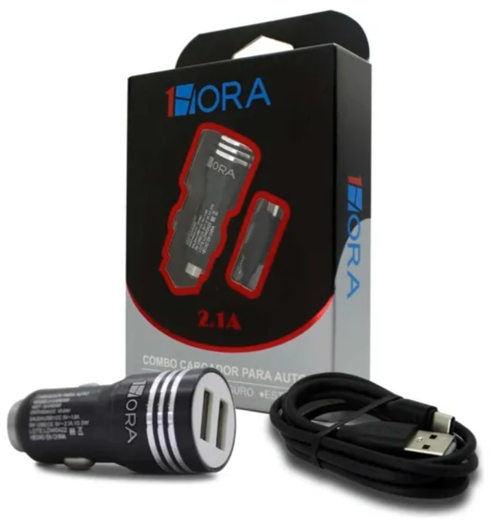 Cargador 1hora Automóvil 2.1a Doble Usb Cable V8 GAR089（PAQUETE DE 50PC ）