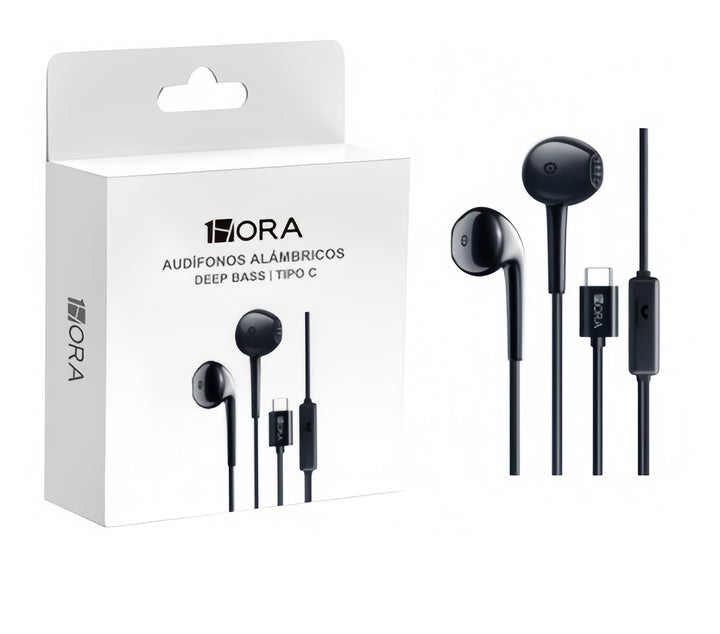 Auriculares con cable Aut124 de 1 hora, cable tipo C AUT124（PAQUETE DE 50PC ）