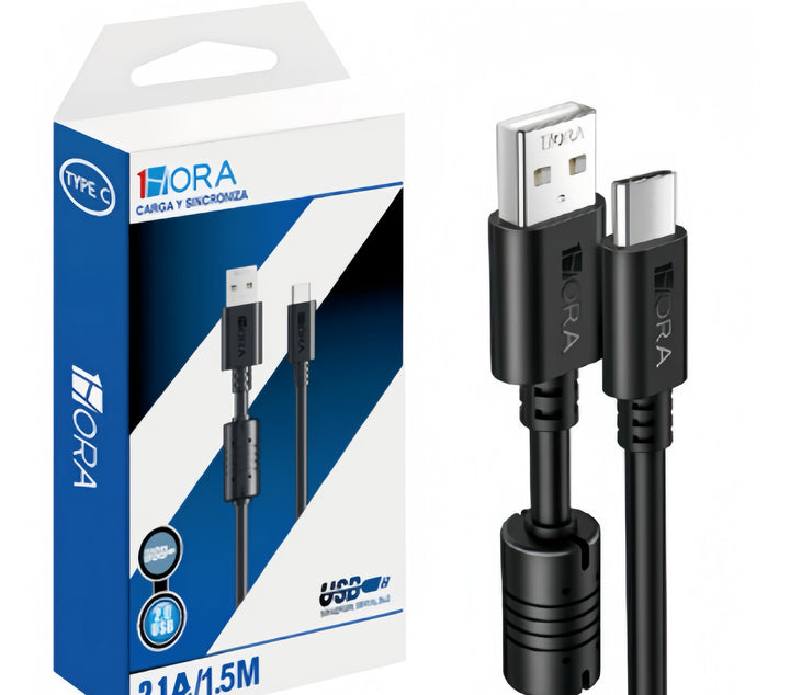 Cables Tipo C 1hora 1.5mts Carga Rapida Reforzado 2.0 CAB150（PAQUETE DE 50PC ）