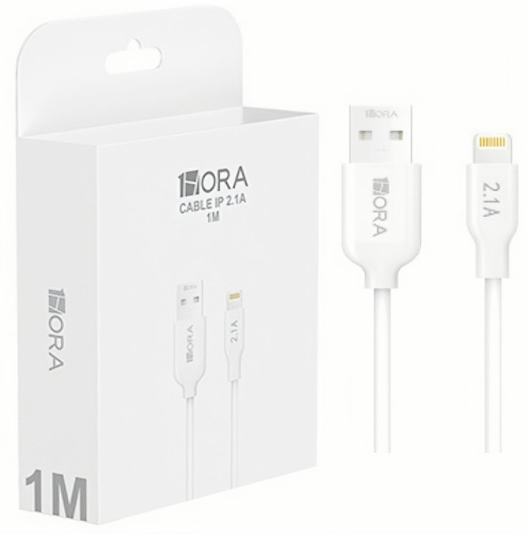 Cable 1Hora USB IP Carga rapida 2.1amp 1 metro CAB238（PAQUETE DE 50PC ）