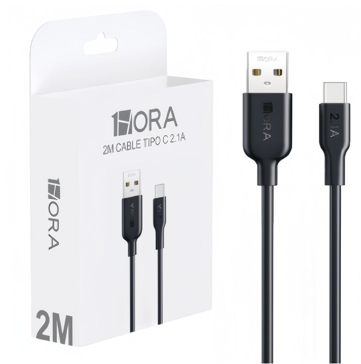 Cable de Datos USB a Tipo C 1Hora 2 Metros 2.1A Cable Carga Rápida CAB246（PAQUETE DE 50PC ）
