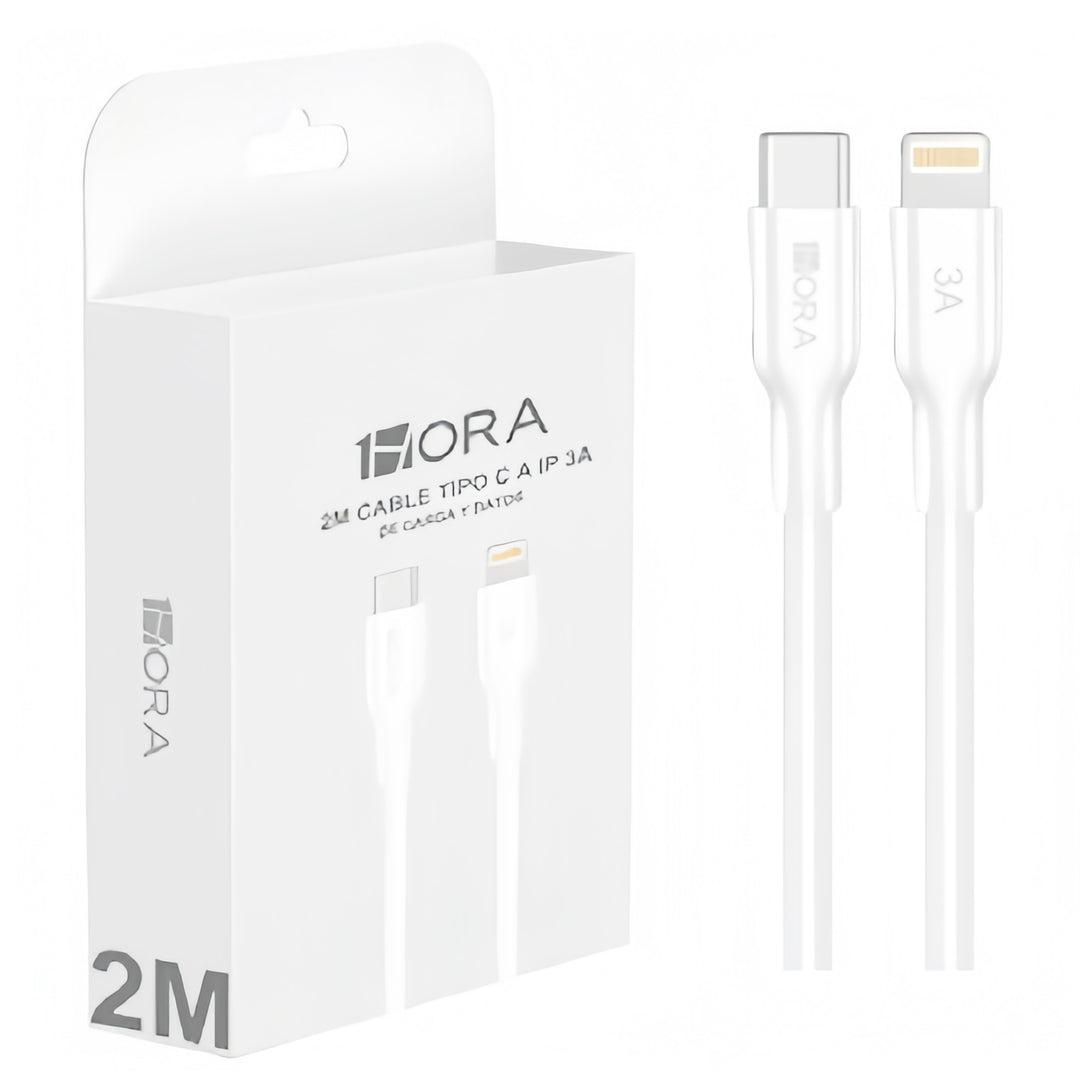 Cable Usb Tipo-c A Ip 1hora 3a, 2 Metros Blanco Cab271（PAQUETE DE 50PC ）