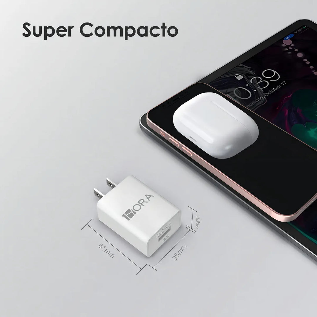 Combo Cargador Carga Rápida Tipo C Usb Celular 2.4a 1hora GAR142（PAQUETE DE 50PC ）