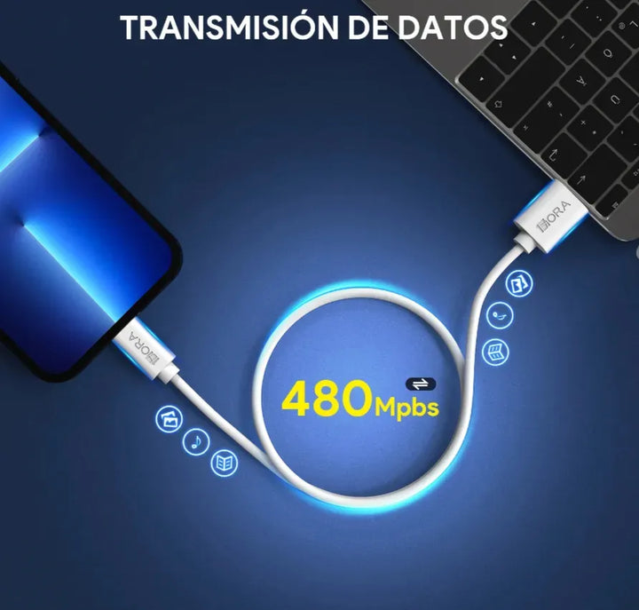 Cable Usb A Lightning Ip 1hora Cab247（PAQUETE DE 50PC ）