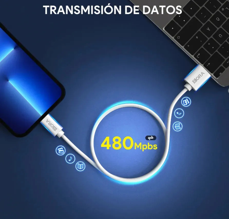 Bote 100pc Cable Usb A Lightning Cab243 1hora 1m
