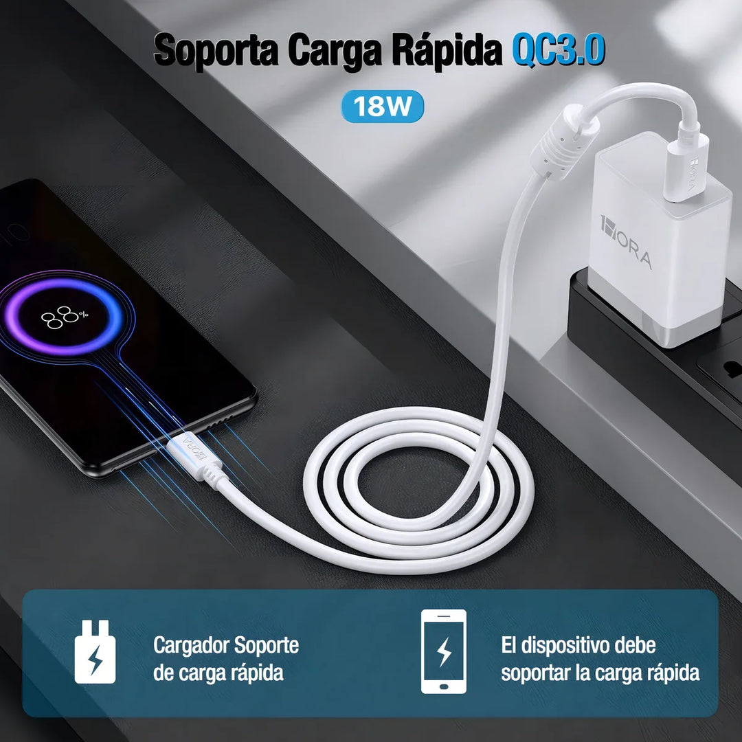 Cable V8 Micro Usb Reforzado 1.5m 1 Hora CAB031（PAQUETE DE 50PC ）