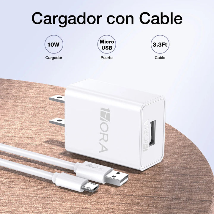 Cargador Usb Con Cable Micro-usb Cargador Universal Carga Rápida GAR064 (PAQUETE DE 50PC)