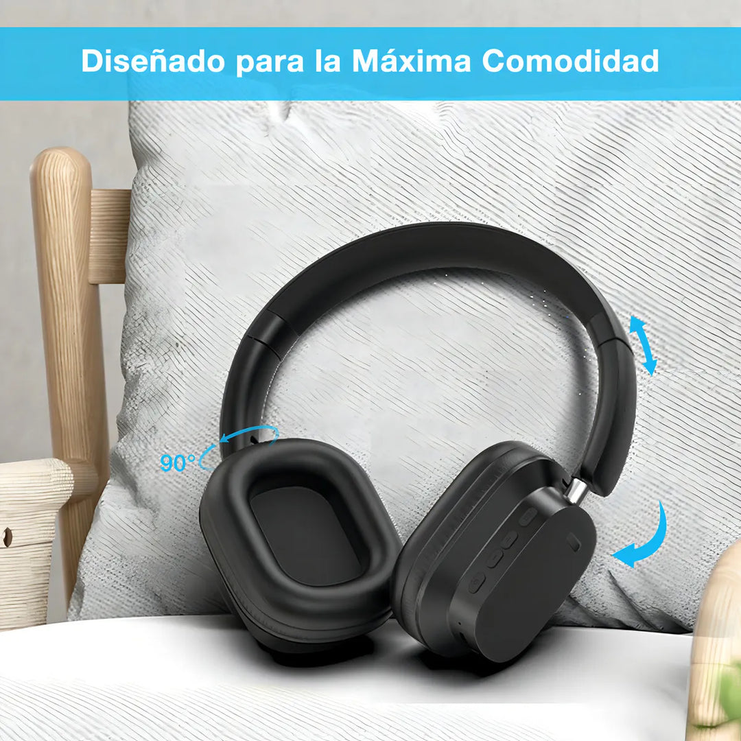 Audífonos Inalámbricos On-ear 1hora Micrófono Para Llamadas Color Negro AUT250（PAQUETE DE 12PC ）