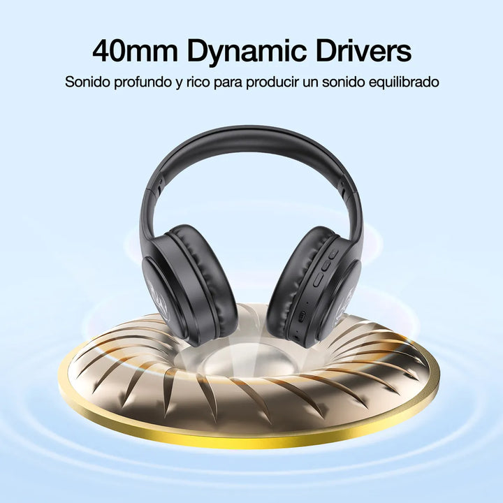 Audífonos Inalámbricos Bluetooth On Ear Headphones 1Hora Compatibles con iPhone, Android y Tabletas - Llamadas Manos Libres Con Micrófono AUT202（PAQUETE DE 12PC ）