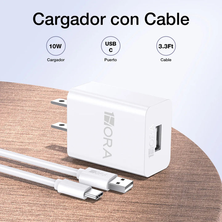 Cargador Usb Tipo C 10w Carga 1 Hora Cargadores con Cable Usb a Tipo C GAR080 （PAQUETE DE 50PC ）