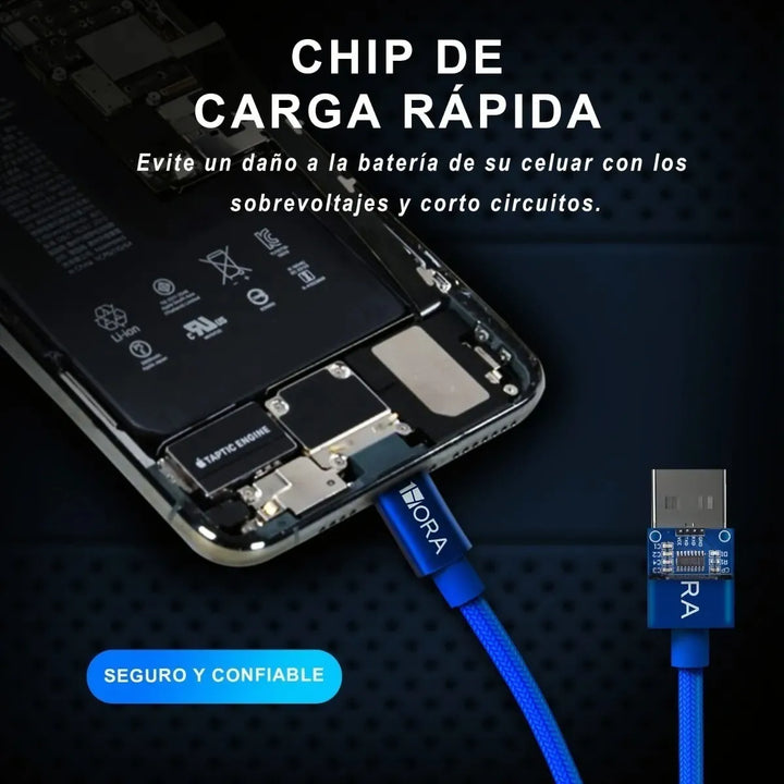Cable IP 2.4A TRENZADO 1HORA CAB250（PAQUETE DE 50PC ）