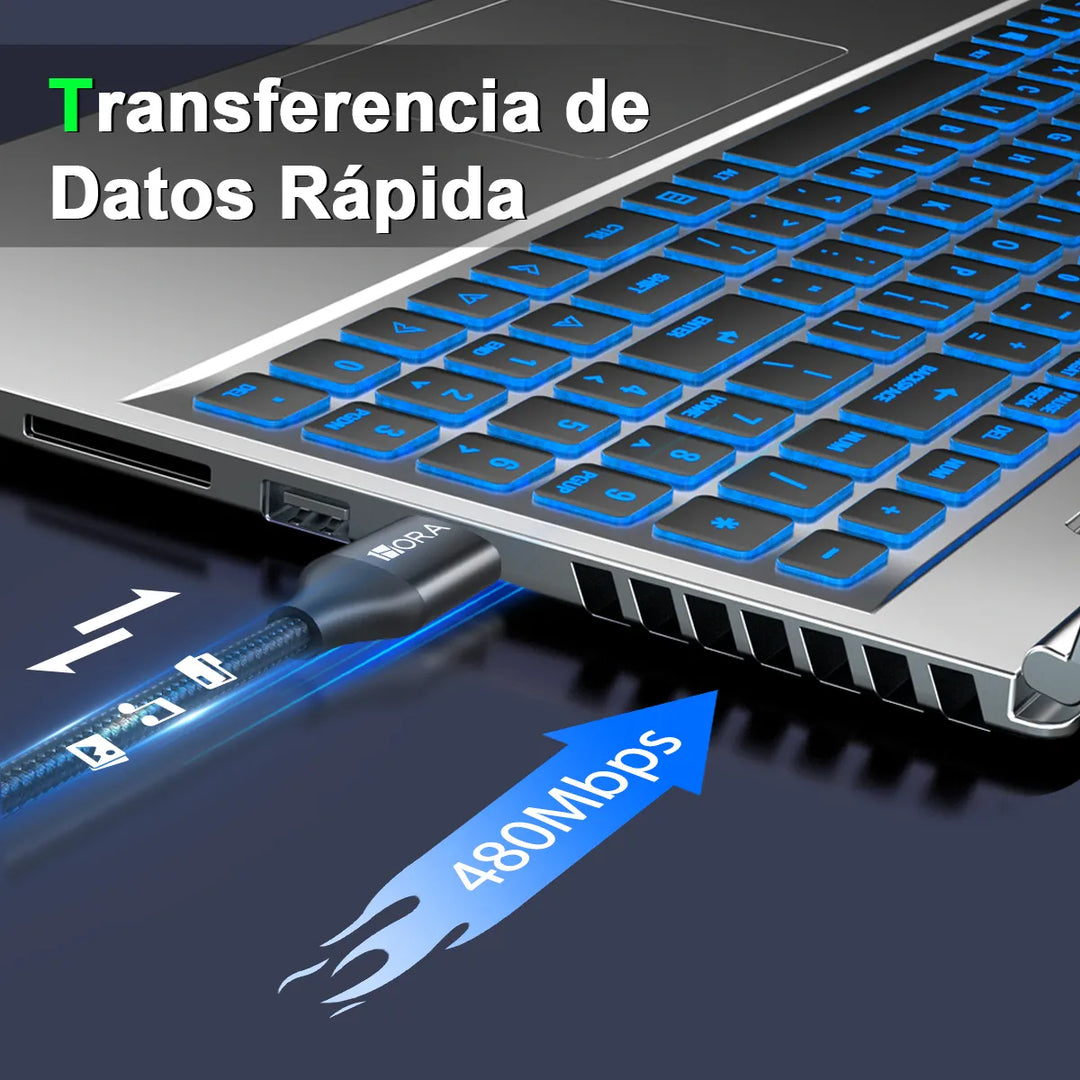 Cable Micro USB V8 1m Cable de Datos 1Hora 2.4A Trenzado Datos CAB248（PAQUETE DE 50PC ）