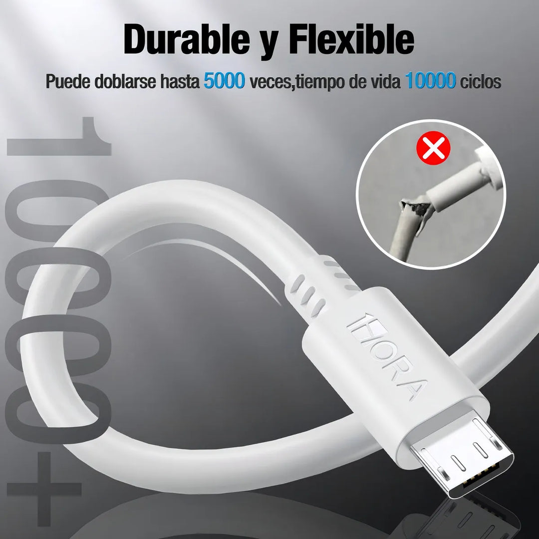 Cable V8 Micro Usb Reforzado 1.5m 1 Hora CAB031（PAQUETE DE 50PC ）