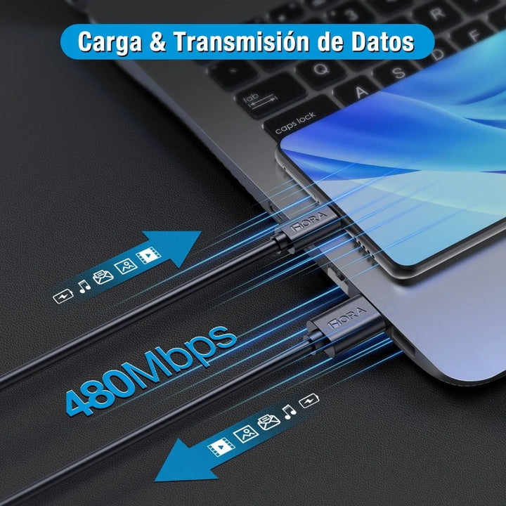 Cable USB 2m Cable V8 1Hora Carga Rapida Cable de Datos Entrada Micro USB CAB178（PAQUETE DE 50PC ）