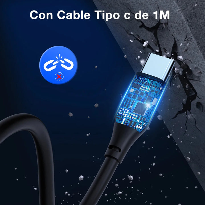 Cargador para Auto Carro 38W 2 Puertos USB-C y USB-A Cargador Rápido PD QC con 1M Cable GAR241（PAQUETE DE 20PC ）