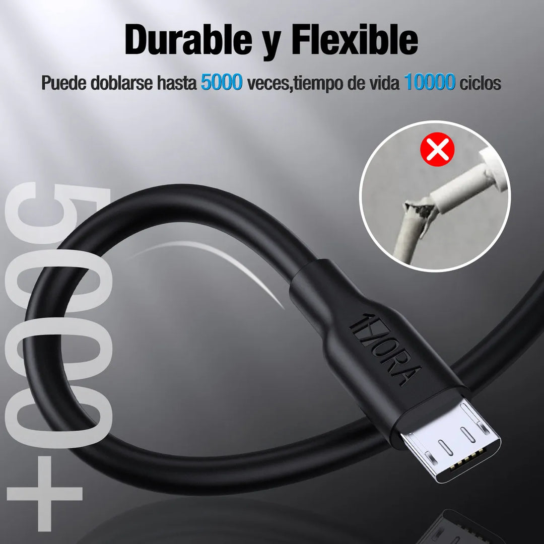 Cable USB 2m Cable V8 1Hora Carga Rapida Cable de Datos Entrada Micro USB CAB178（PAQUETE DE 50PC ）