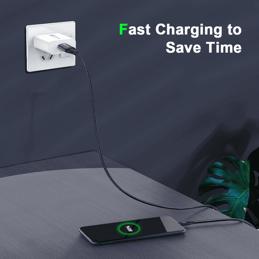 CABLE TIPO C 2.4A TRENZADO 1HORA CAB249（PAQUETE DE 50PC ）